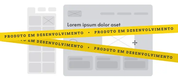 Ilustração de um produto que está em desenvolvimento, um criador de sites chamado Faça Você Mesmo.